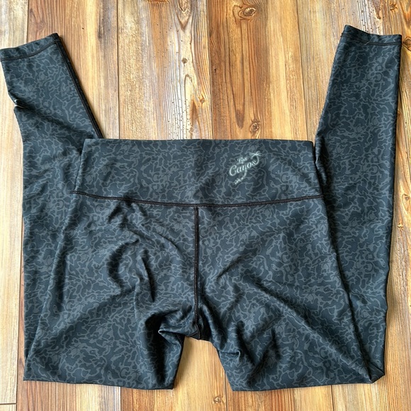 Los Cayos Apparel palmmap pattern leggings. Size large. Made in USA - Picture 3 of 6